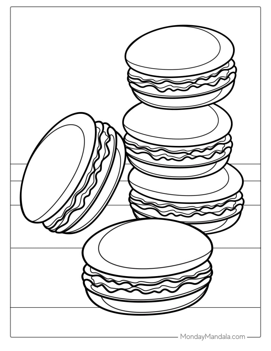 30 Food Coloring Pages (Free PDF Printables)