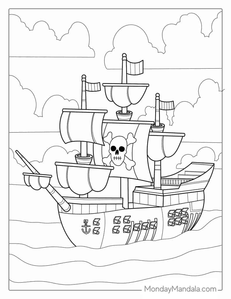 Childrens Coloring Pages Pirates Ship