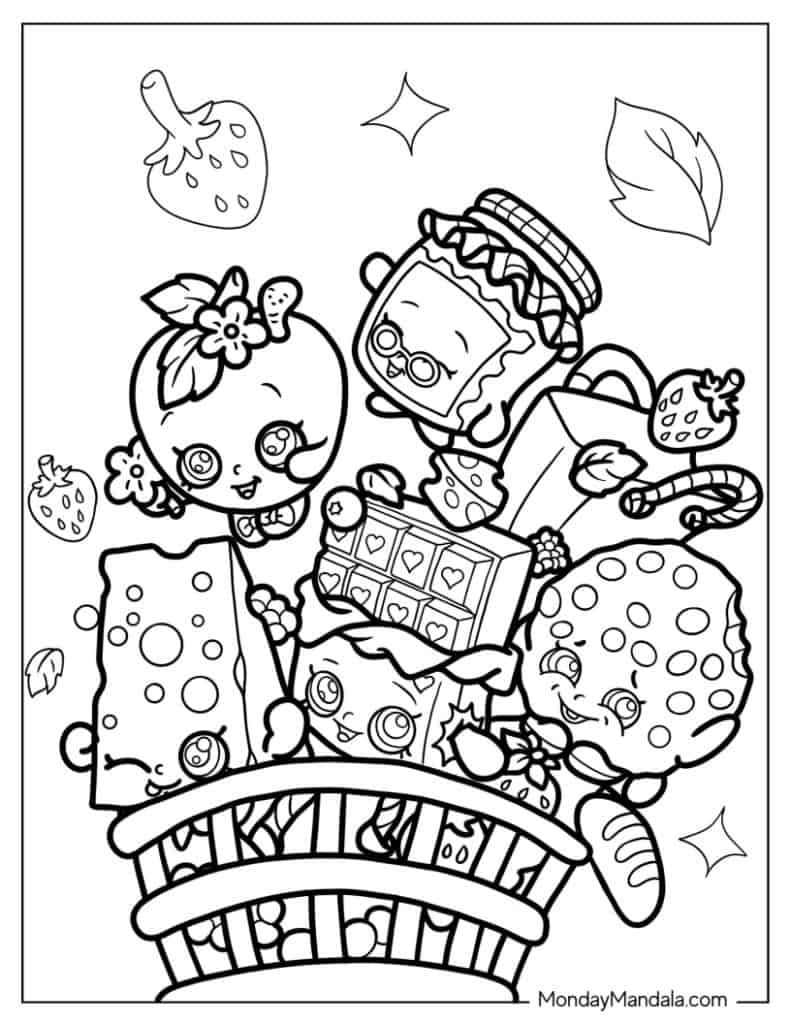 66 Shopkins Coloring Pages (Free PDF Printables)