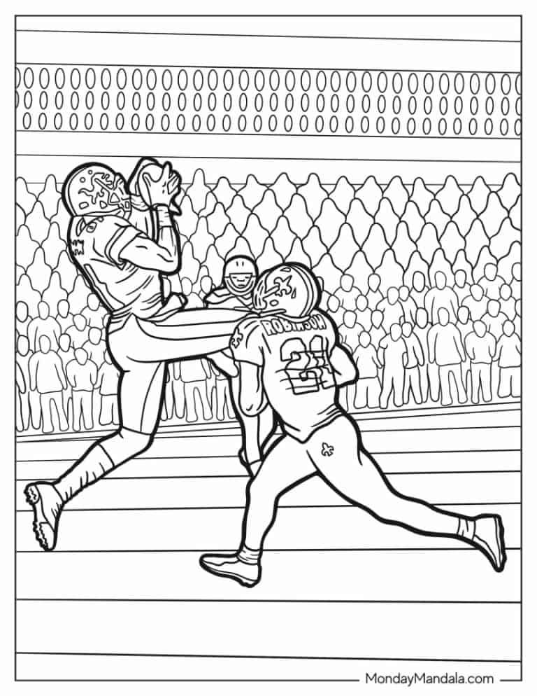 Realistic Football Player Coloring Pages