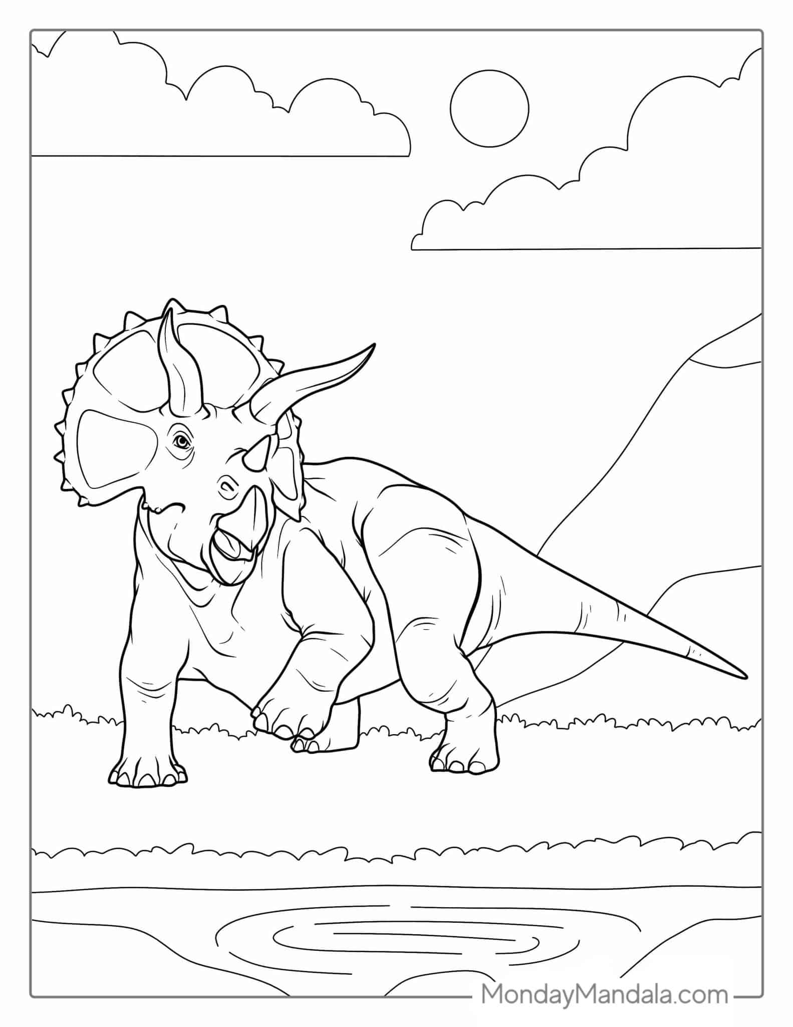 41 Triceratops Coloring Pages Free PDF Printables 
