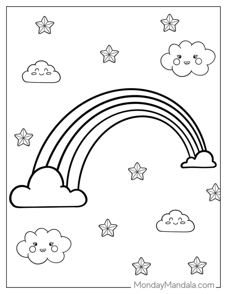 39 Rainbow Coloring Pages (Free PDF Printables)
