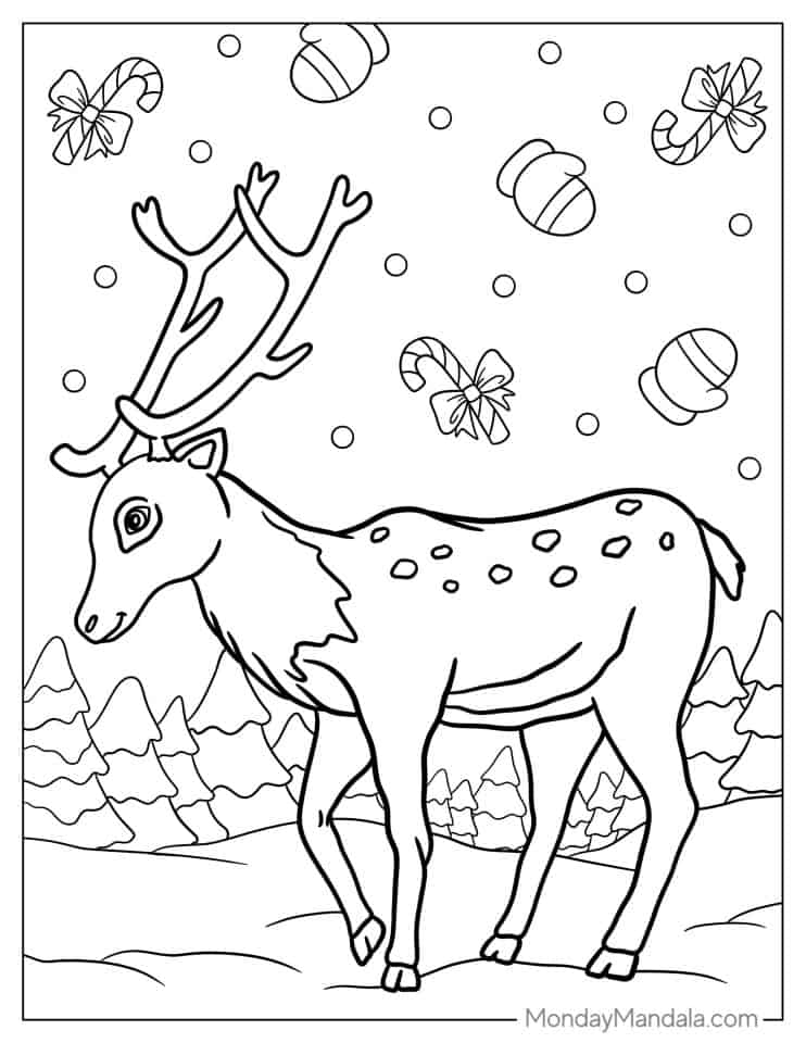 42 Reindeer Coloring Pages (Free PDF Printables)