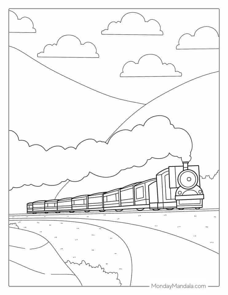 39 Train Coloring Pages (Free PDF Printables)