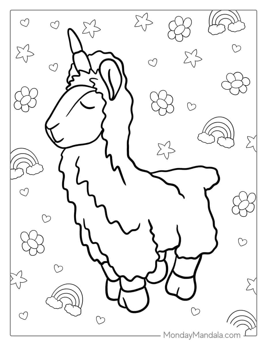 34 Llama Coloring Pages (Free PDF Printables)