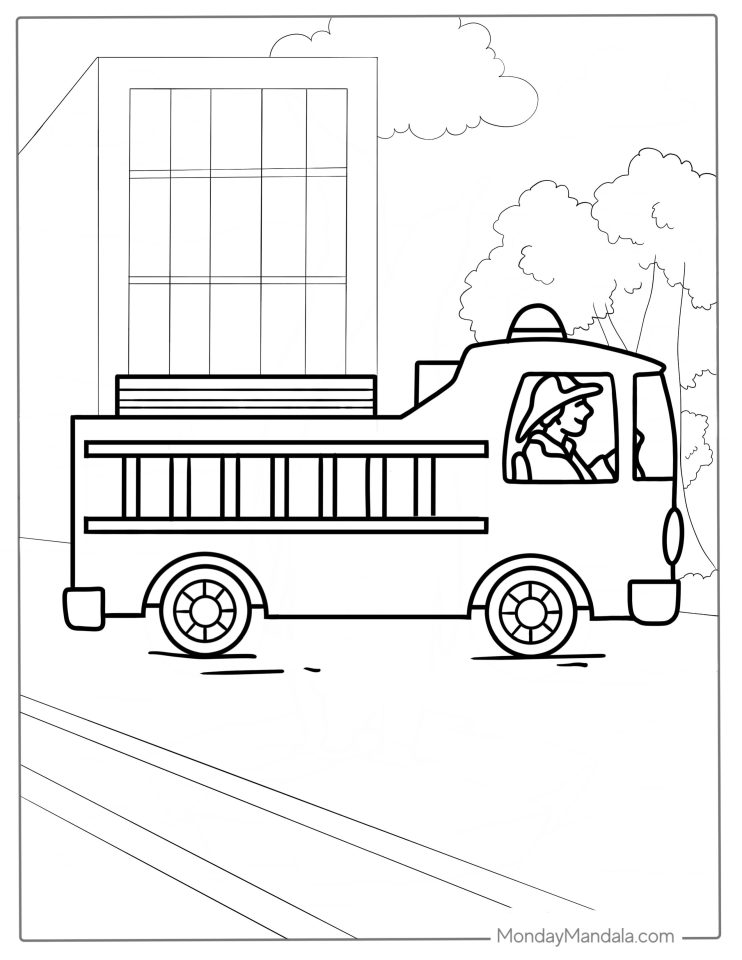 26 Fire Truck Coloring Pages (Free PDF Printables)