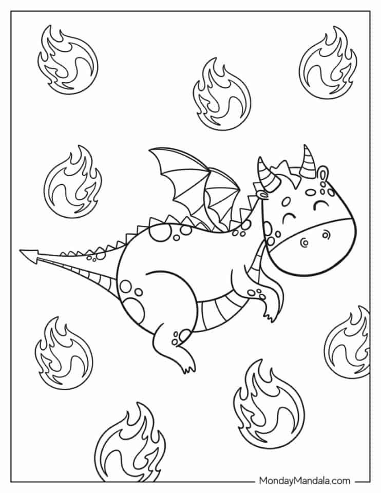 52 Dragon Coloring Pages (Free PDF Printables)