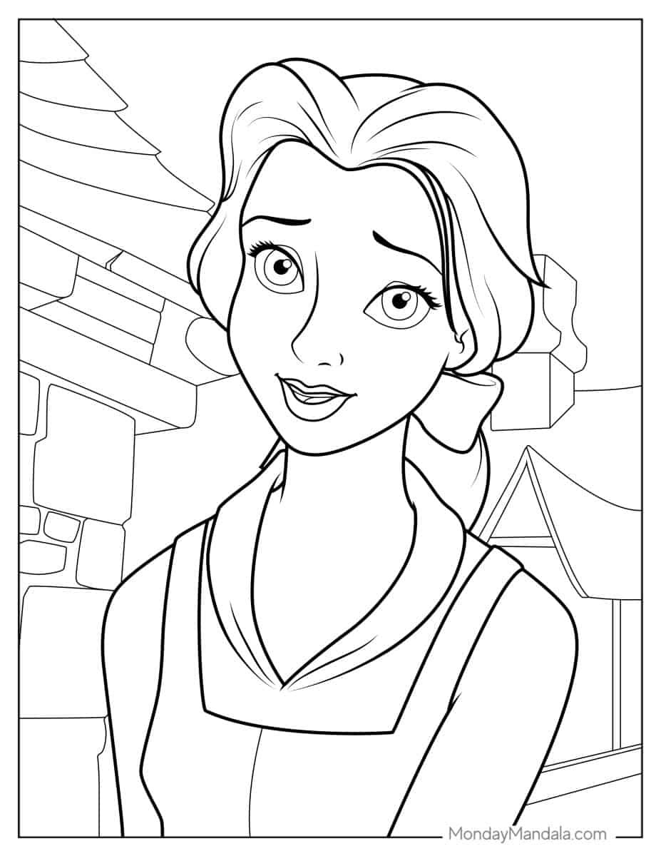 24 Belle Coloring Pages (Free PDF Printables)
