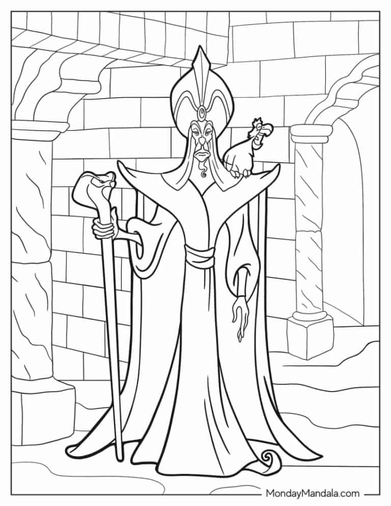 30 Aladdin & Jasmine Coloring Pages (Free PDF Printables)