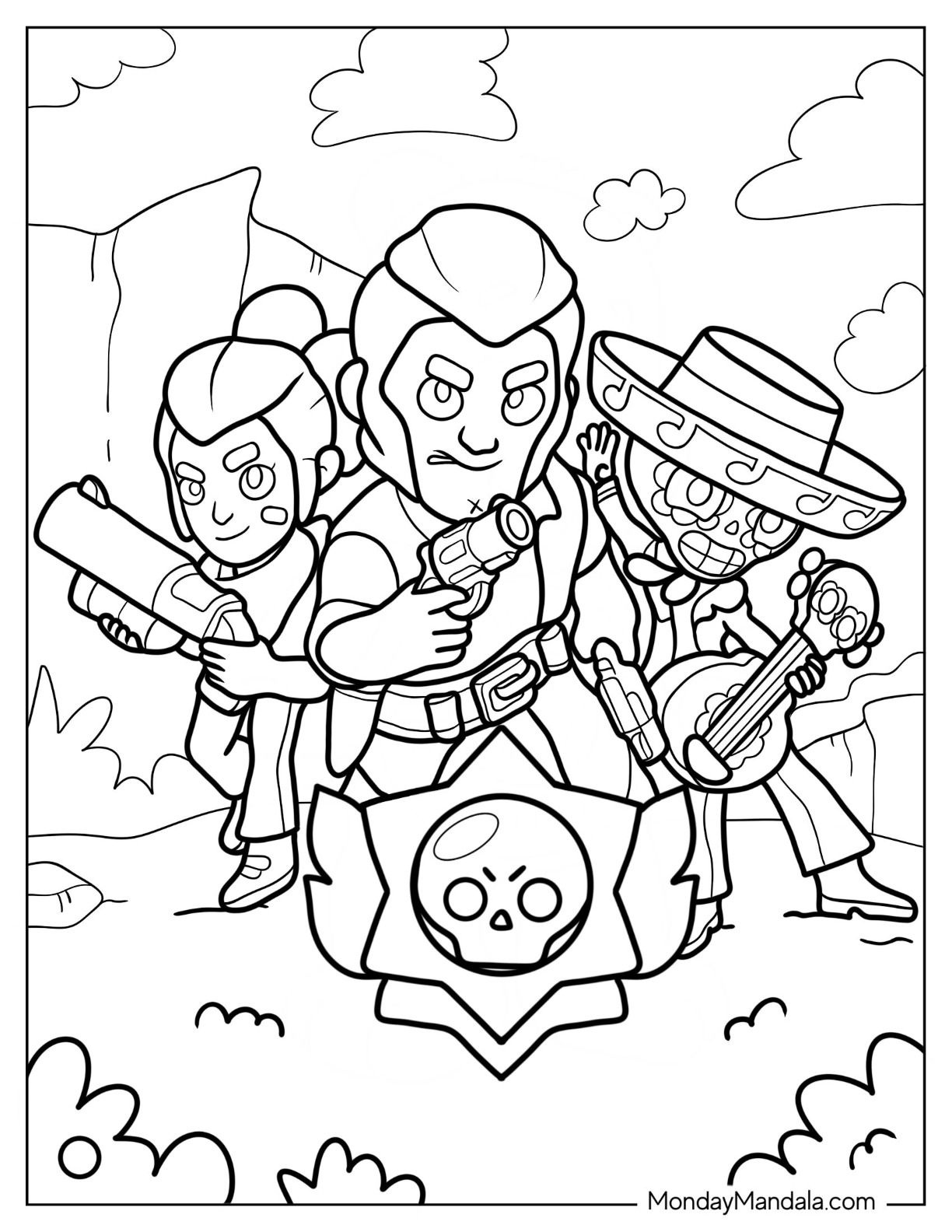 Coloring Pages Brawl Stars Draco 2025 