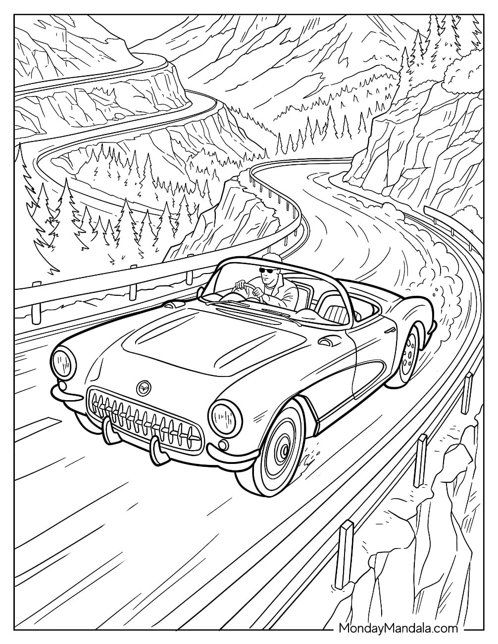 Cool Guy Racing a Corvette on a Mountain Road