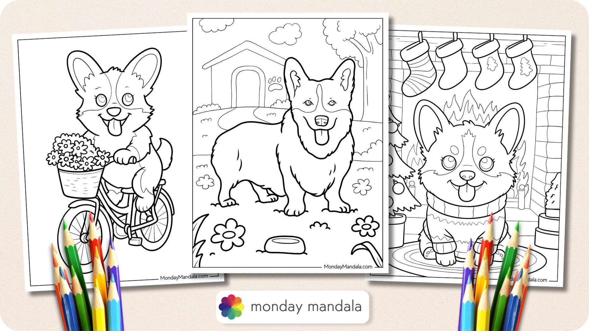 Corgi Coloring Pages Featured Image v2