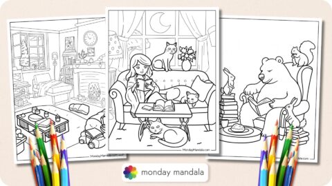 24 Cozy Coloring Pages (Free PDF Printables)