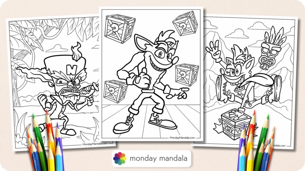 24 Crash Bandicoot Coloring Pages (Free PDF Printables)