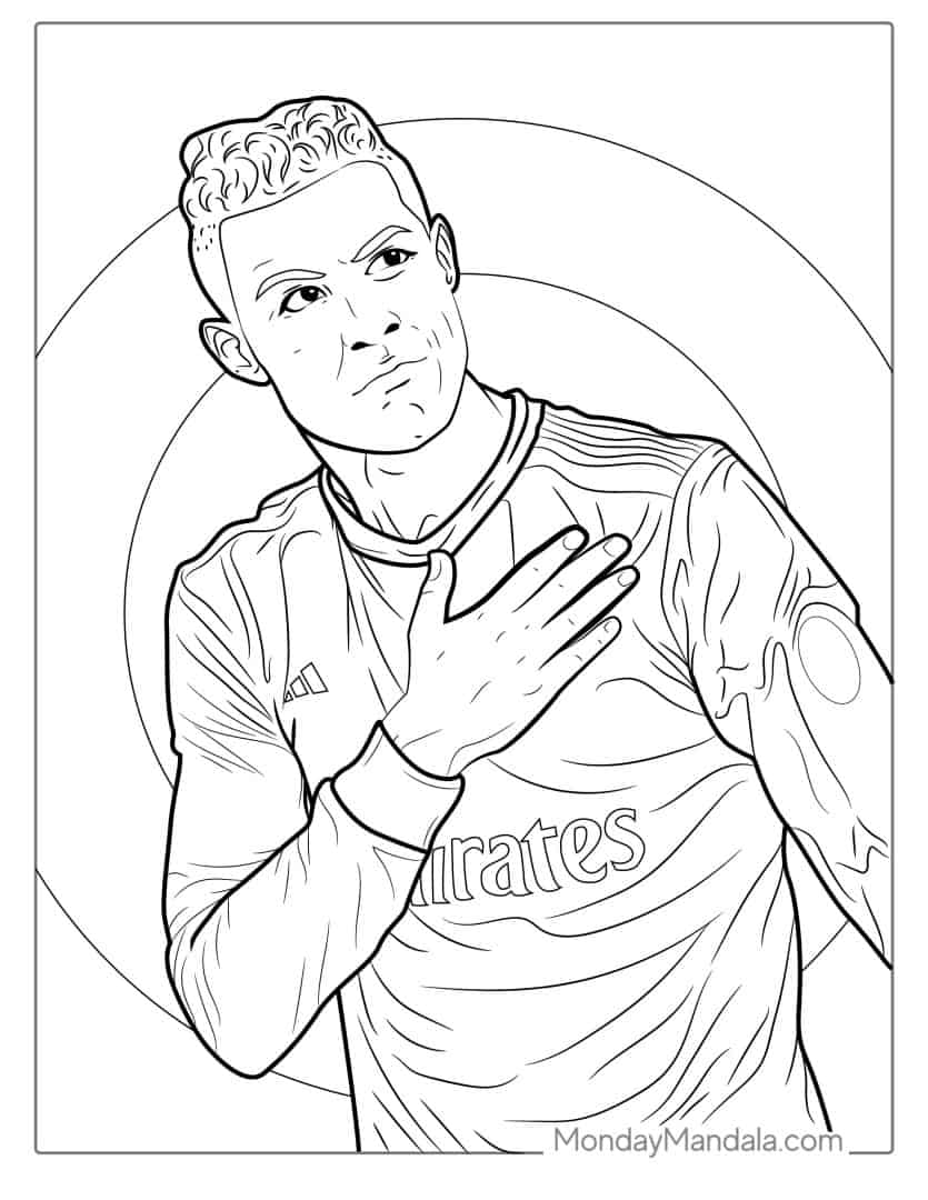 20 Ronaldo Coloring Pages Free PDF Printables 