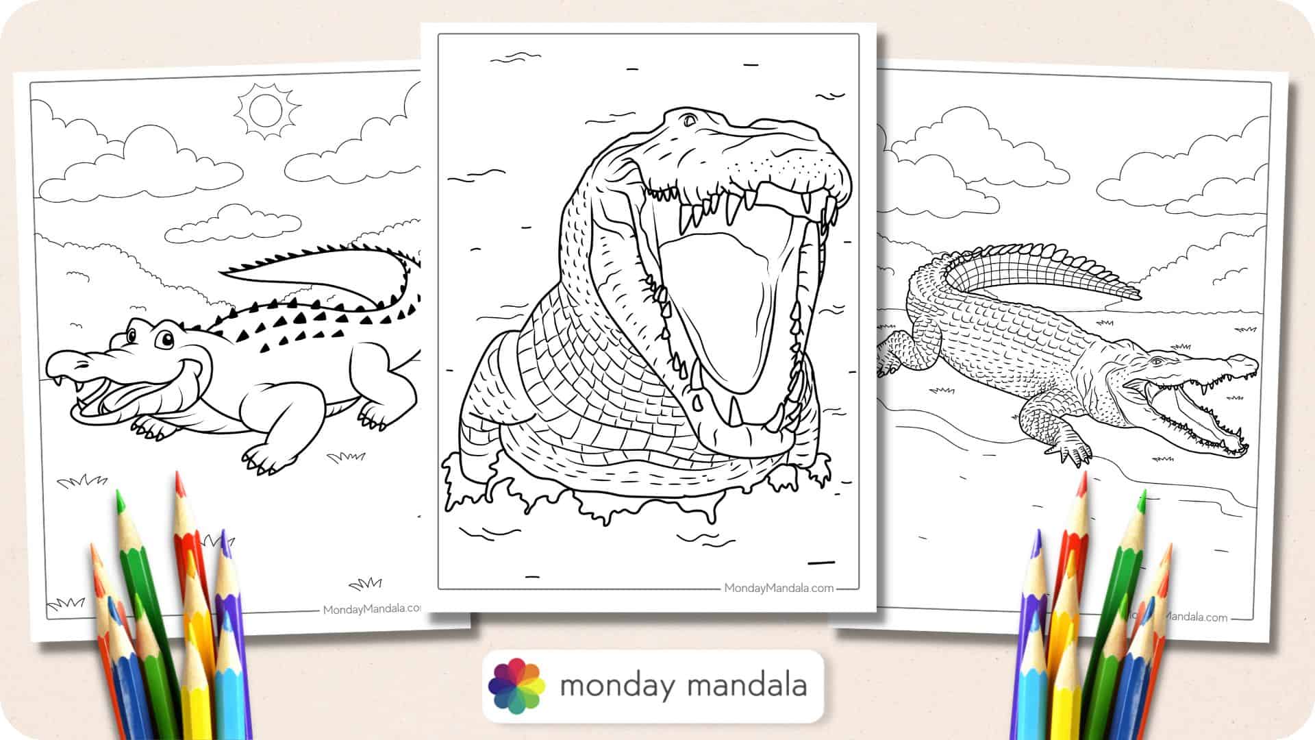 cute crocodile coloring pages