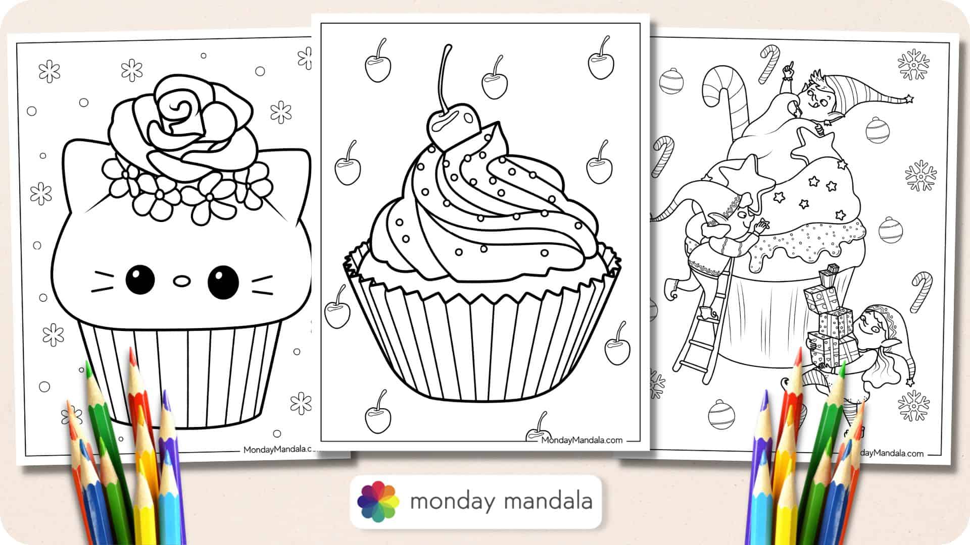 Print These Cute Cupcake Coloring Pages for Kids and Adults