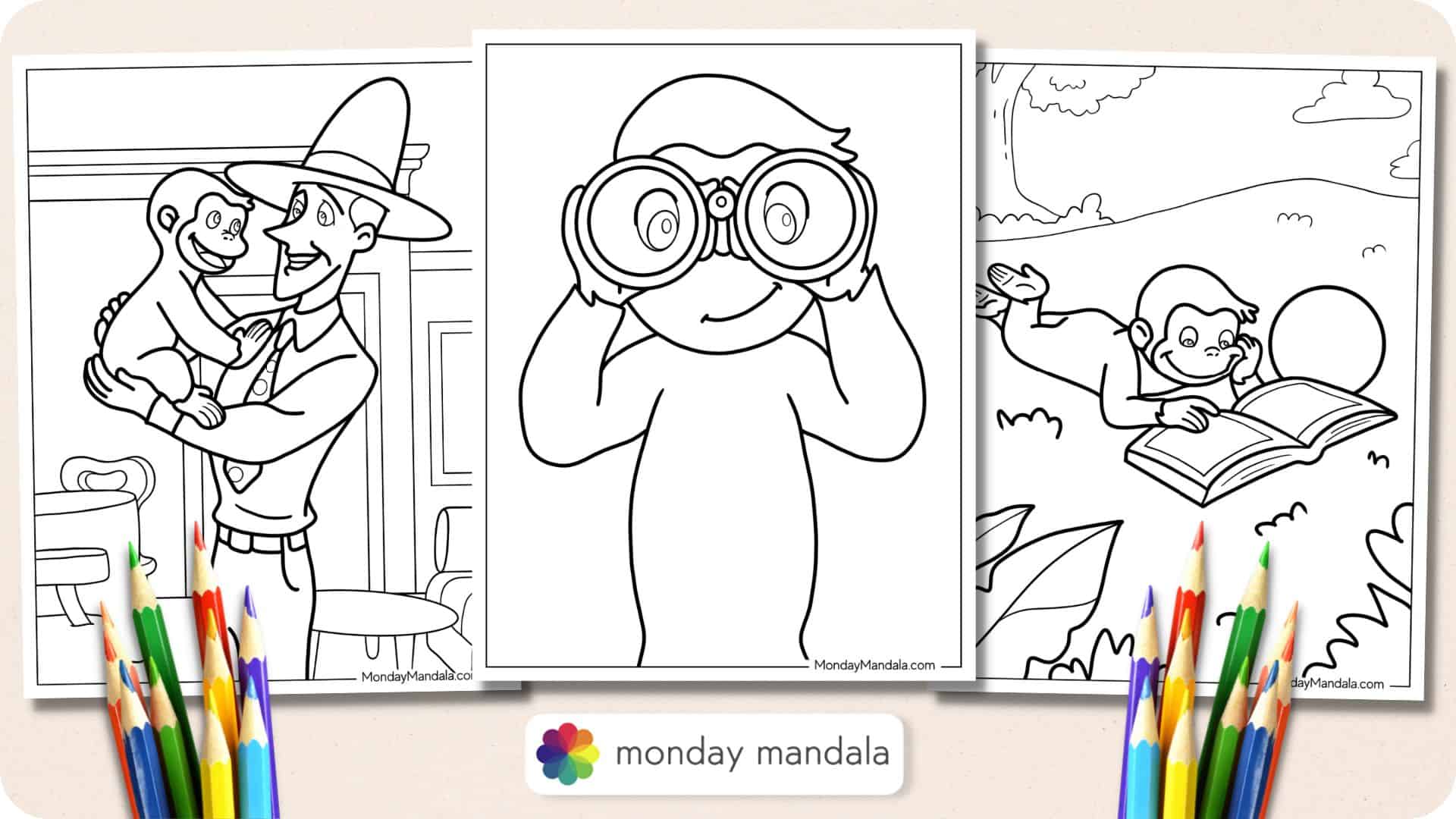 Monkey with Banana Coloring Pages - Get Coloring Pages