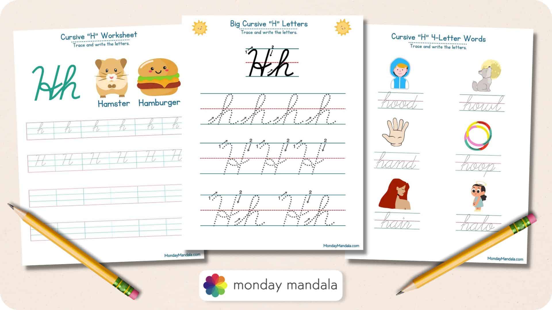 Cursive H Worksheets Featured Image