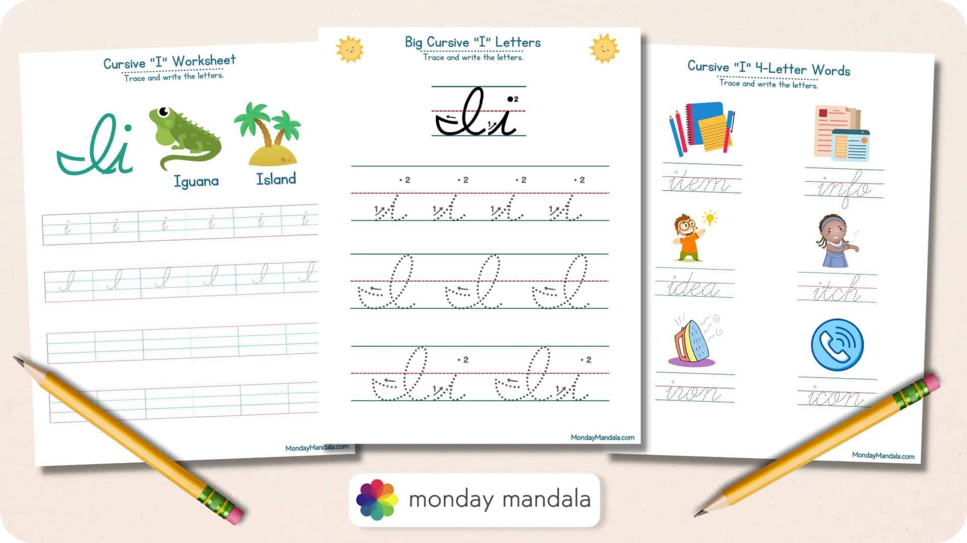 Cursive I Worksheets Featured Image