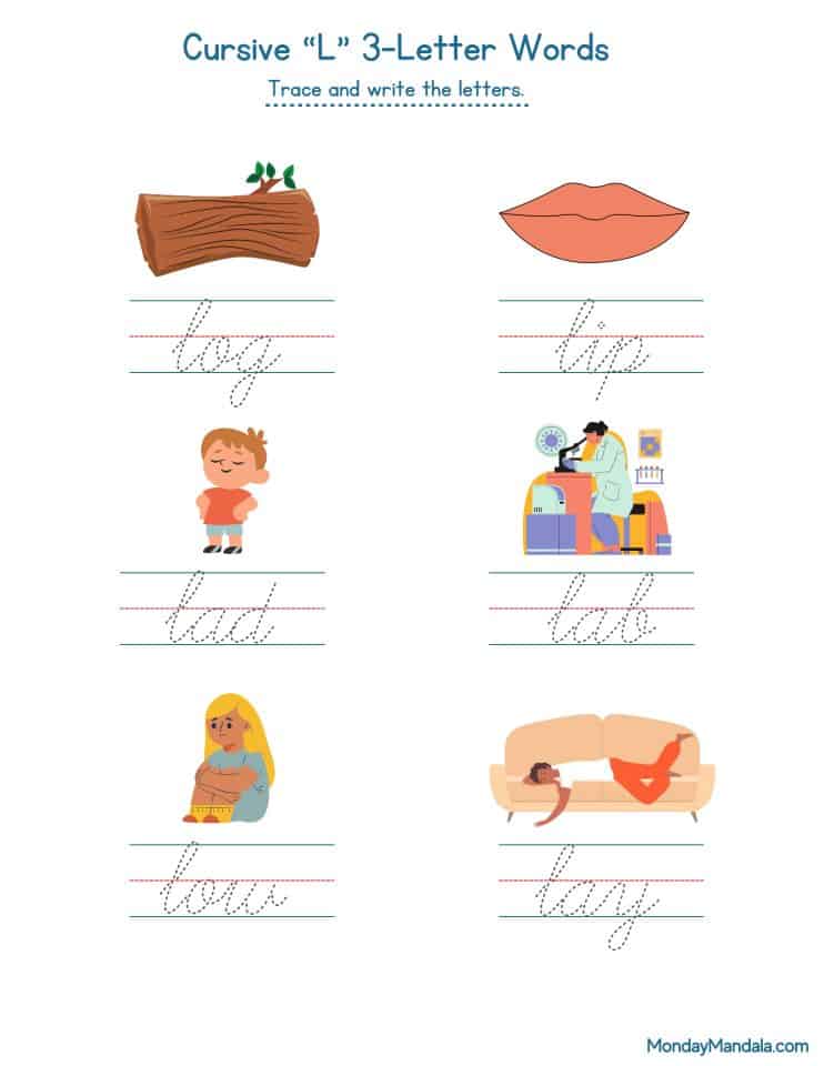 10 Cursive L Worksheets (Free Letter Writing Printables)
