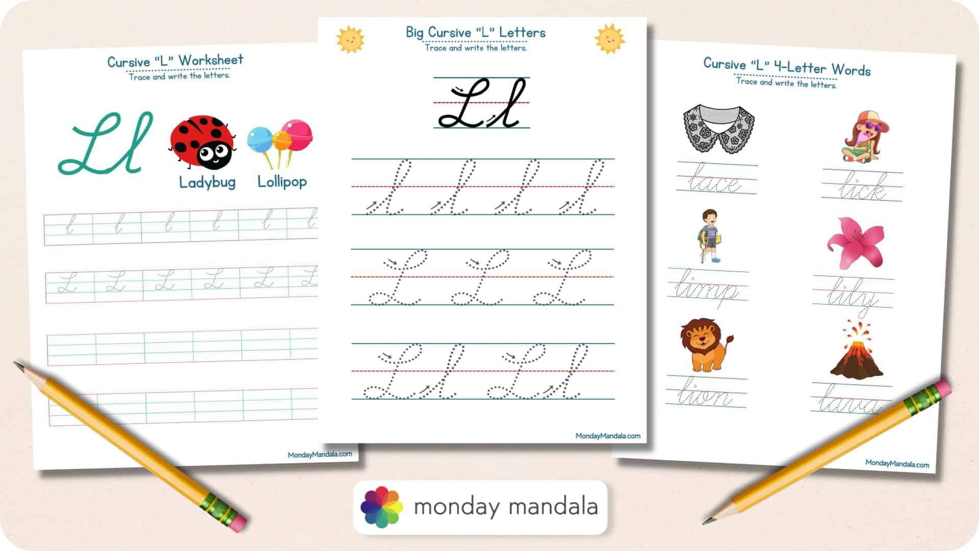 10 Cursive L Worksheets (Free Letter Writing Printables)