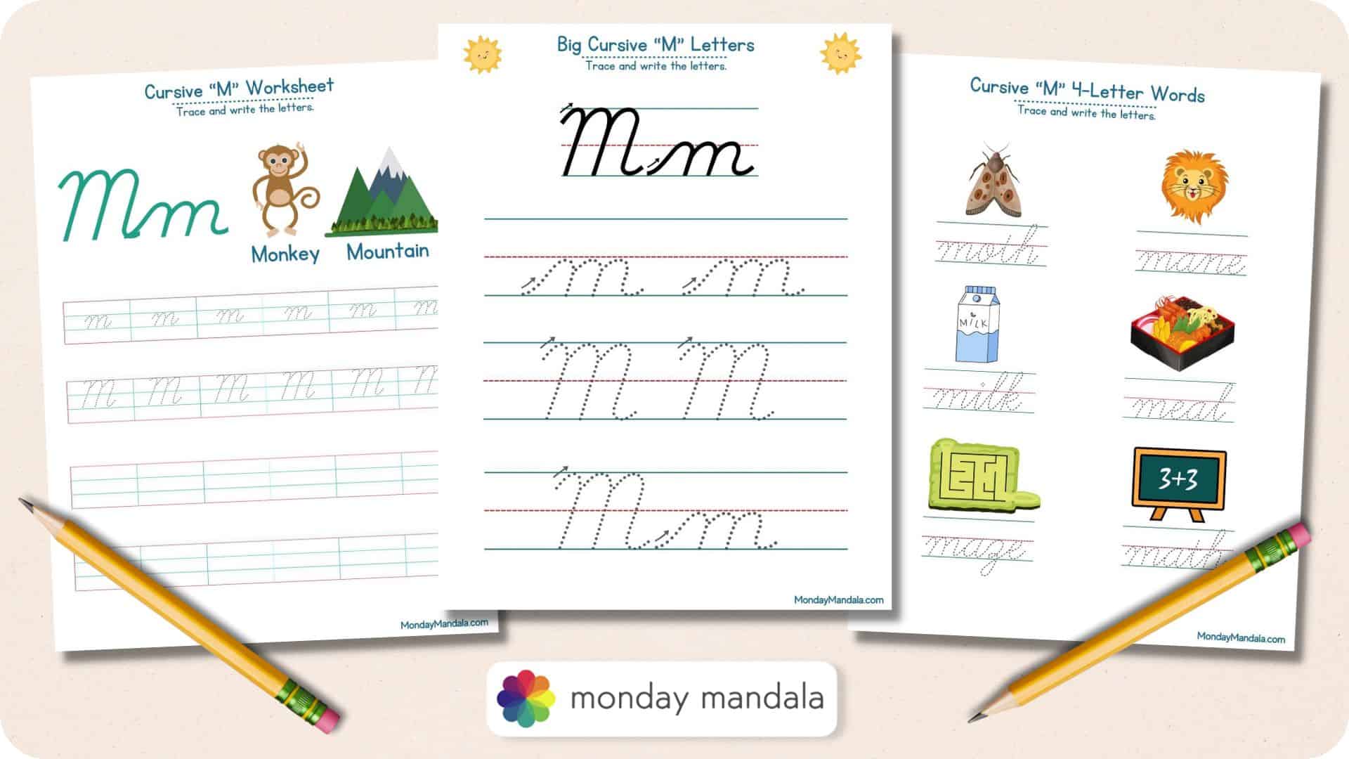 cursive letter m images