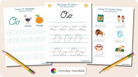 10 Cursive O Worksheets (Free Letter Writing Printables)