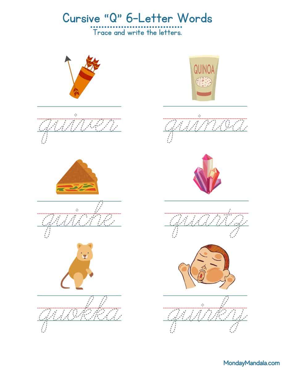 10 Cursive Q Worksheets (Free Letter Writing Printables)