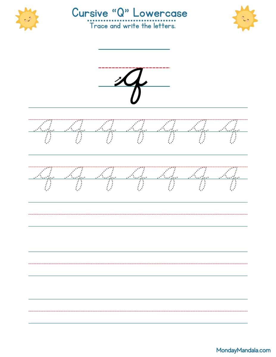 10 Cursive Q Worksheets (Free Letter Writing Printables)
