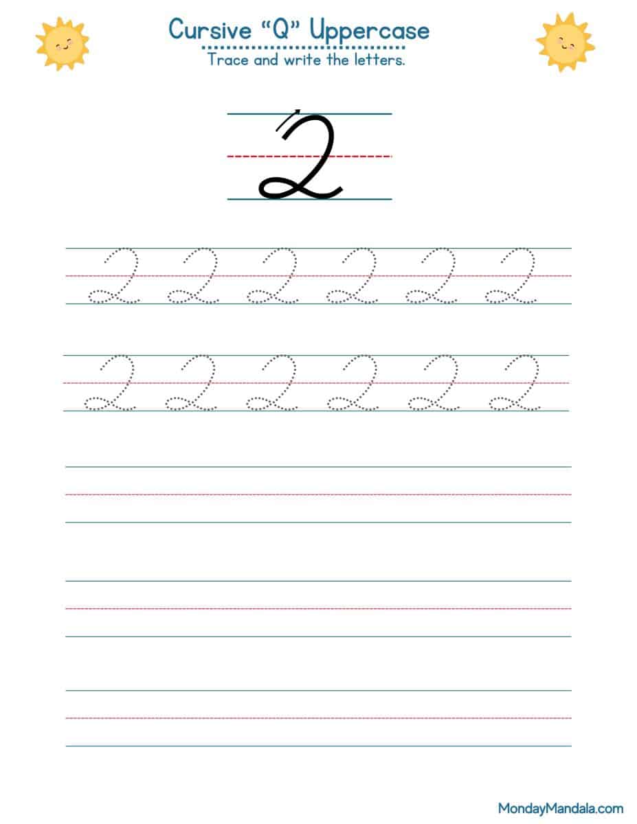 10 Cursive Q Worksheets (Free Letter Writing Printables)