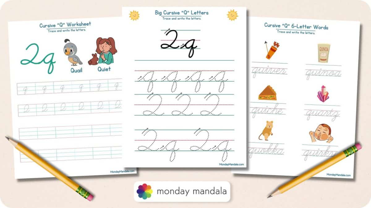 10 Cursive Q Worksheets (Free Letter Writing Printables)