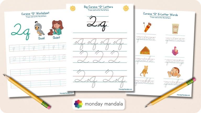 10 Cursive Q Worksheets (Free Letter Writing Printables)