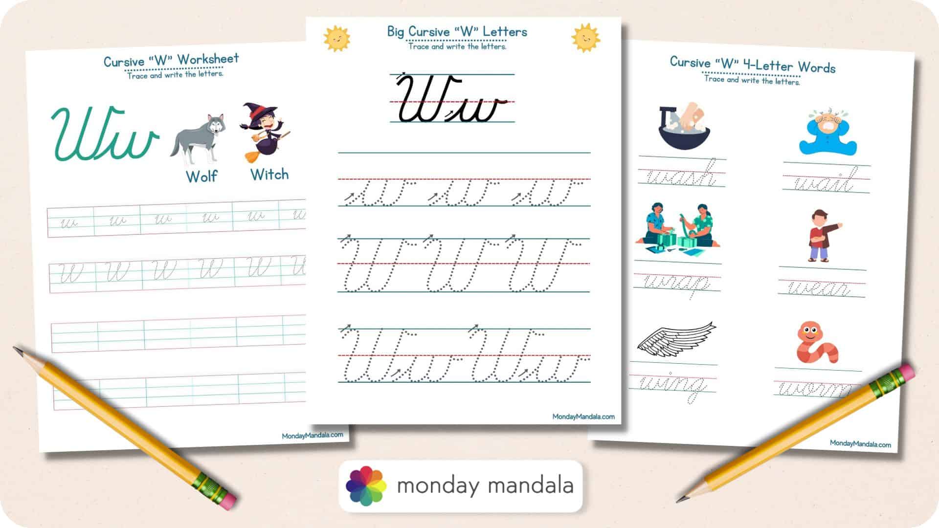 Cursive Handwriting Practice Worksheets for Kids, Printable