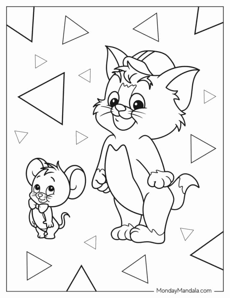 24 Tom and Jerry Coloring Pages (Free PDF Printables)