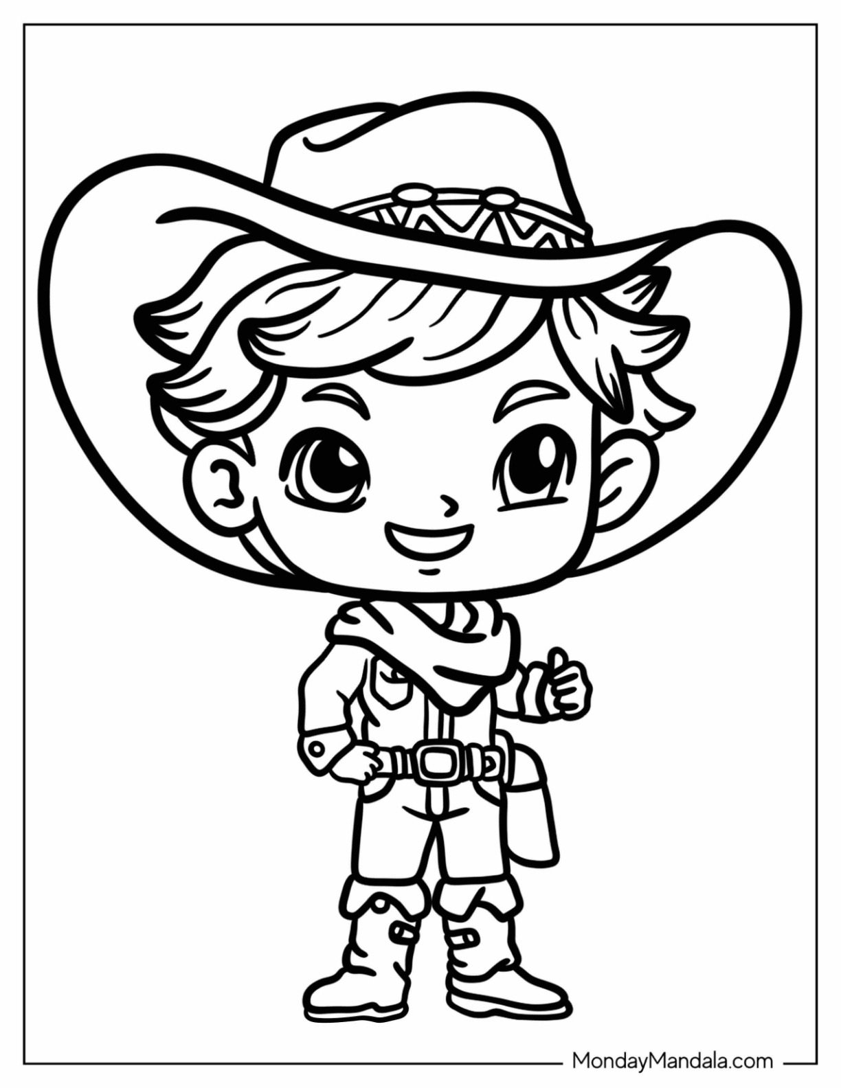 Little Cowboy Coloring Page