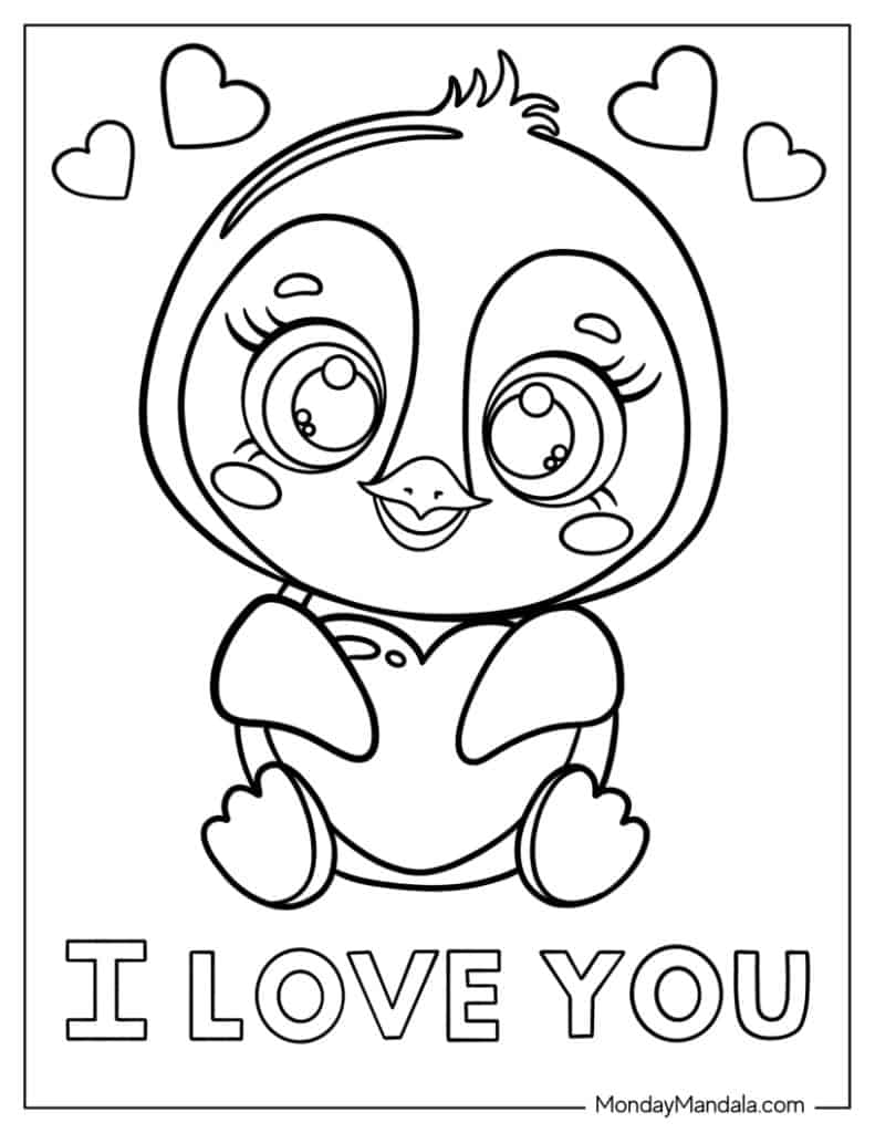 Cute I Love You Coloring Pages To Print