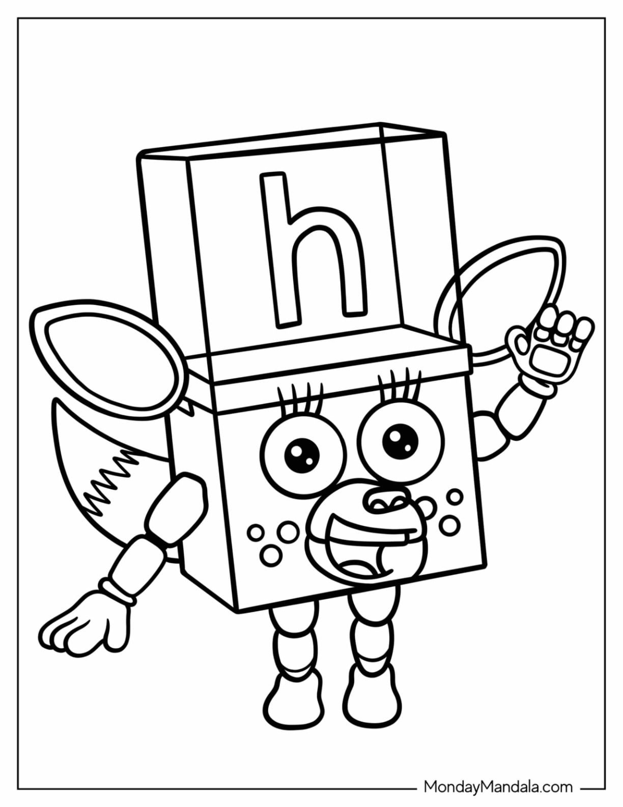 Cute Letter H Coloring Page Animal Cartoon For Preschoolers