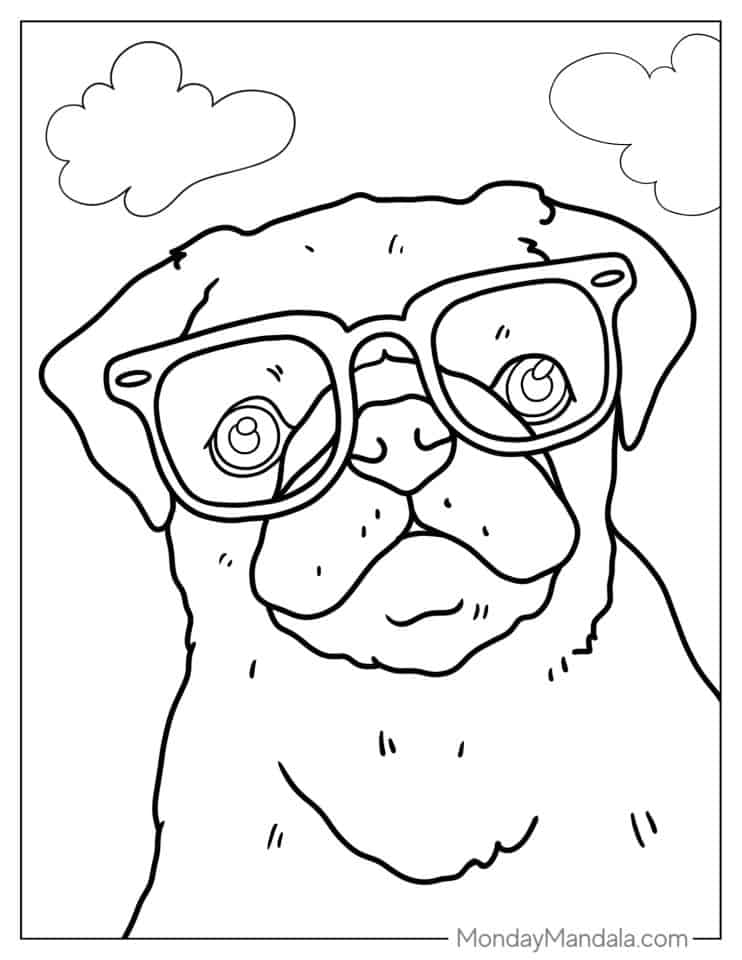 43 Pug Coloring Pages (Free PDF Printables)