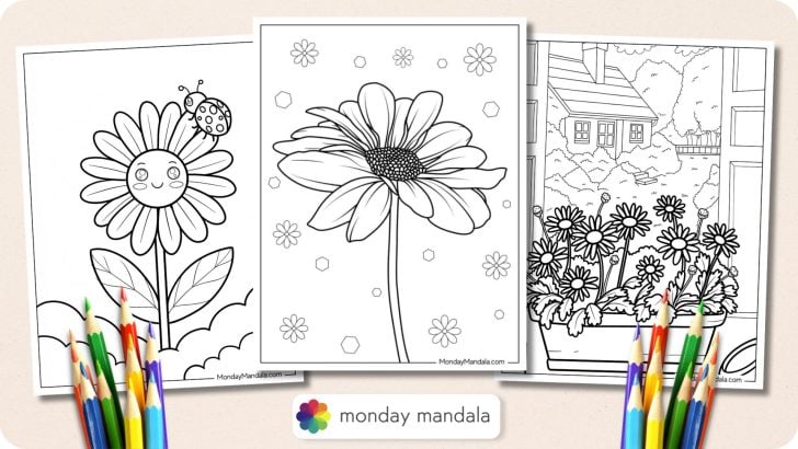 Daisy Coloring Pages Featured Image v2