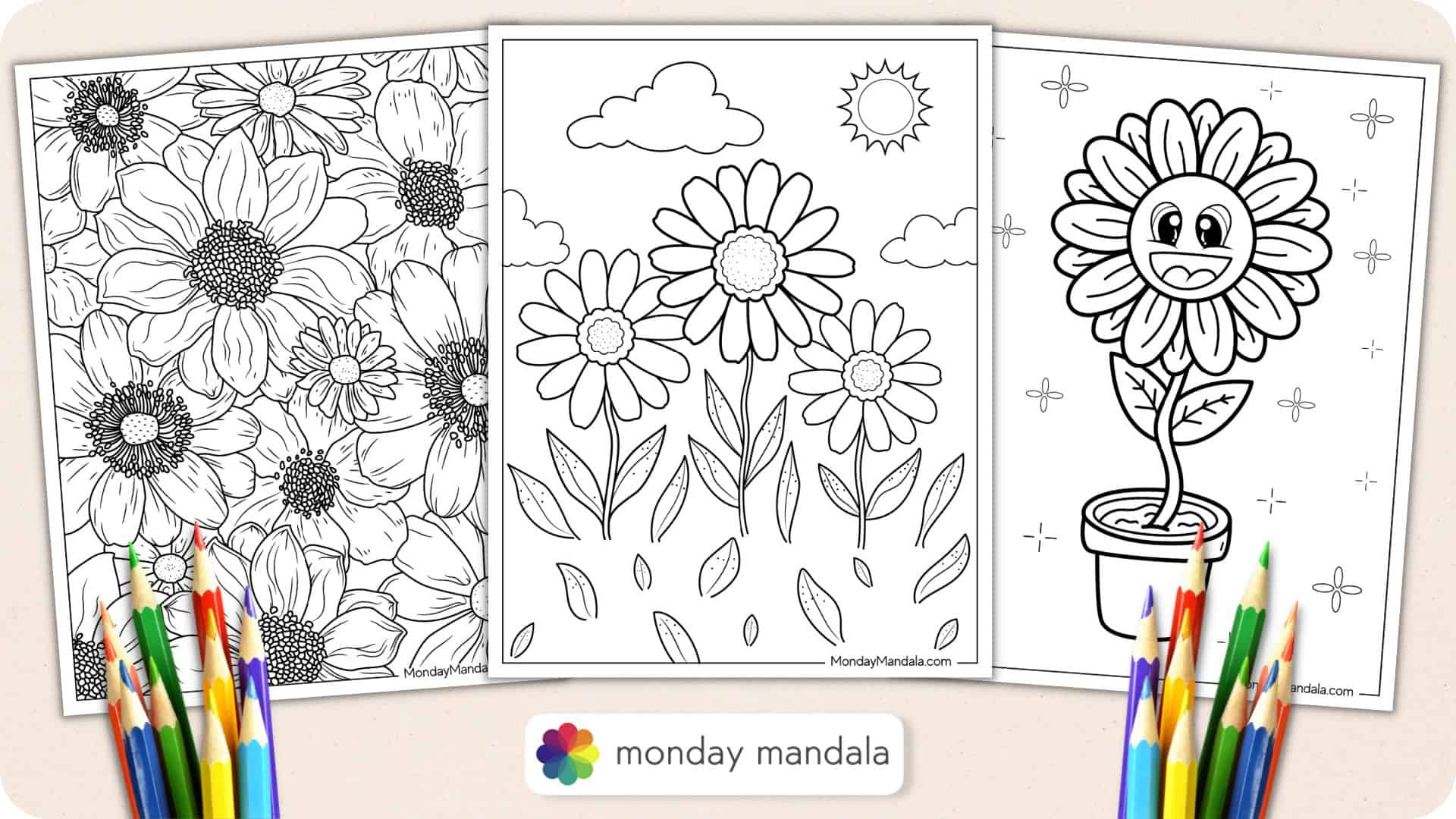 coloring pages and daisy