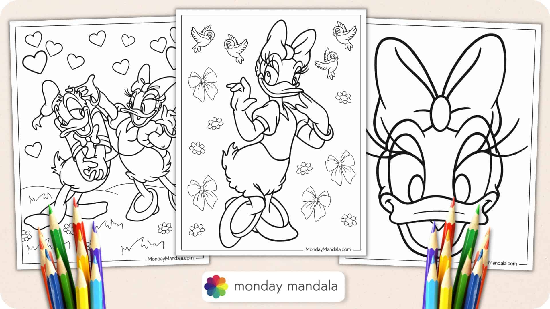 daisy duck coloring pages for kids printable