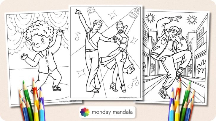 Dancing Coloring Pages Featured Image v2