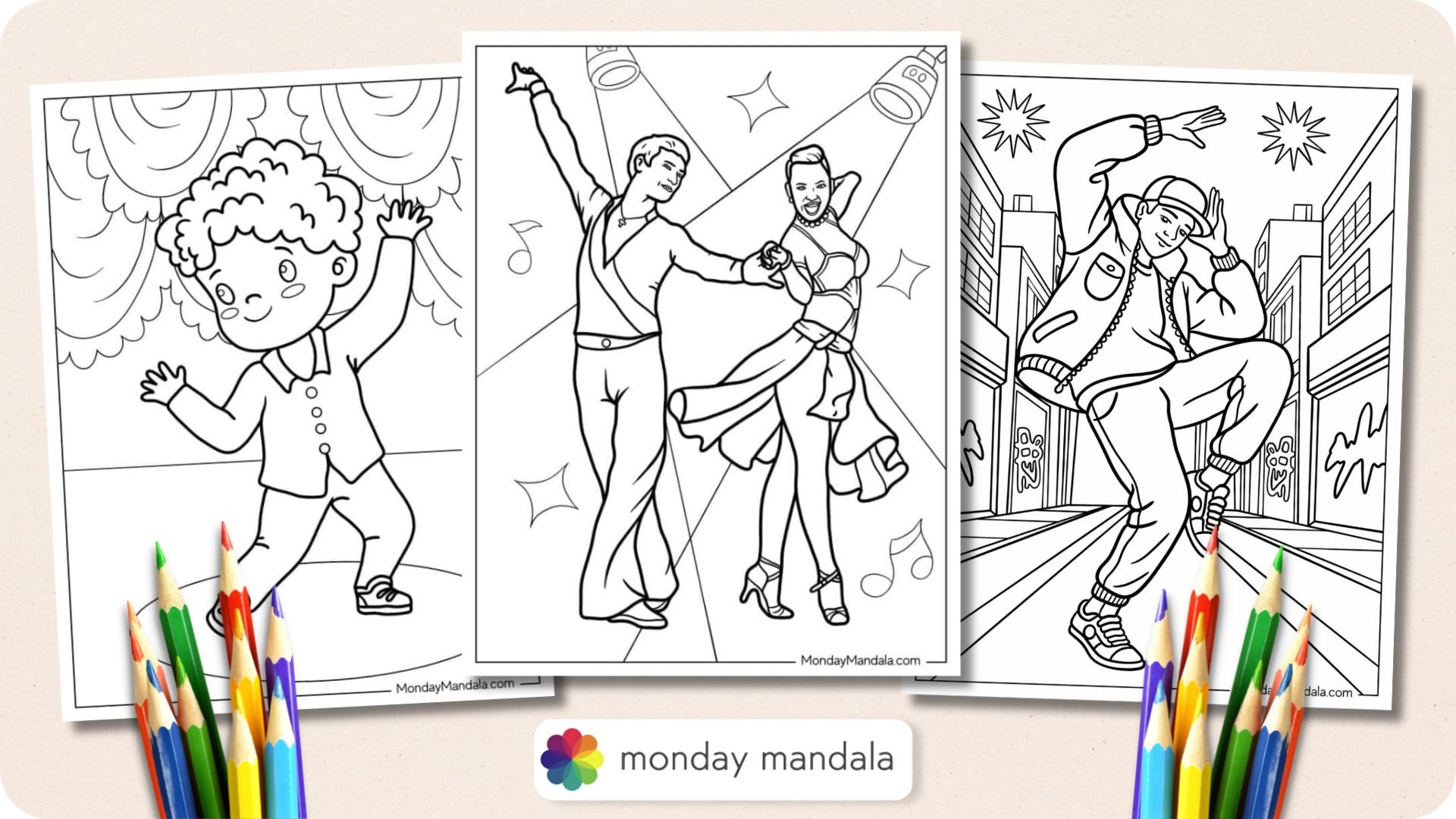 Dancing Coloring Pages Featured Image v2