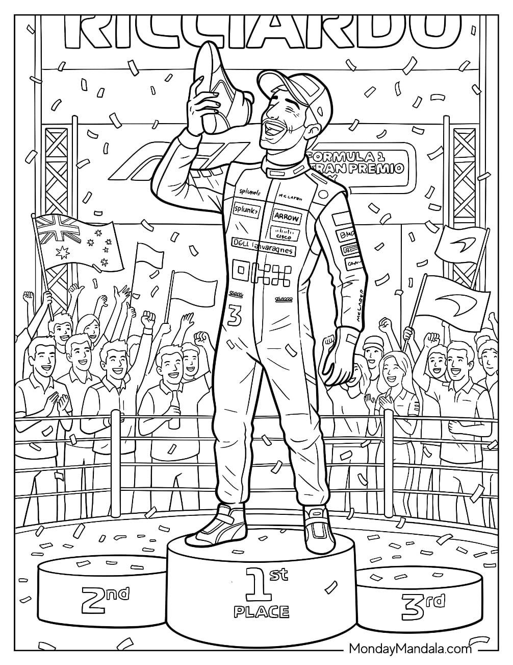 Daniel Ricciardo Celebrating on the F1 Podium