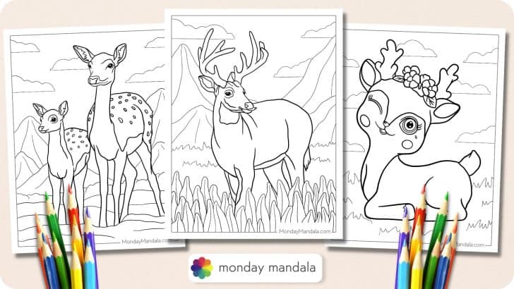 Deer Coloring Pages Featured Image
