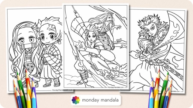32 Demon Slayer Coloring Pages (Free PDF Printables)