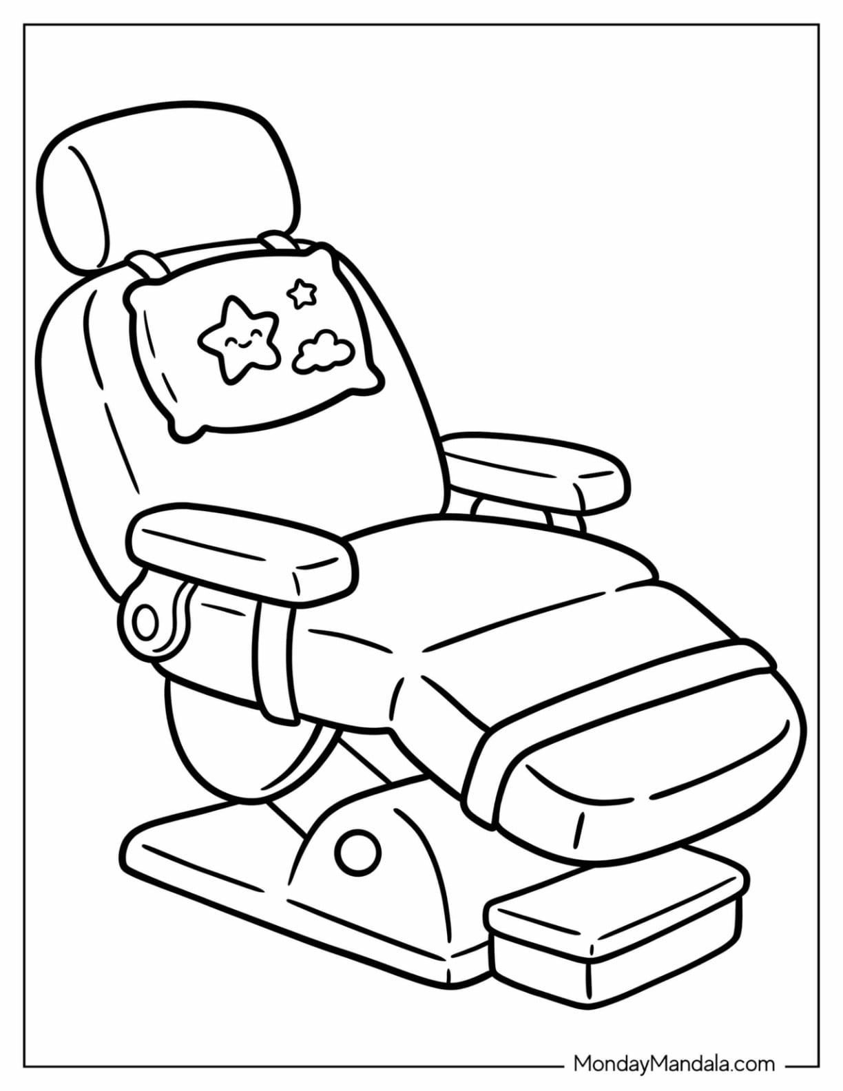 Dental Chair in a Dentist s Office Coloring Page