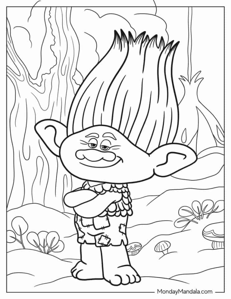 Brozone Trolls Colouring Pages Brozone Trolls Colouring Pages