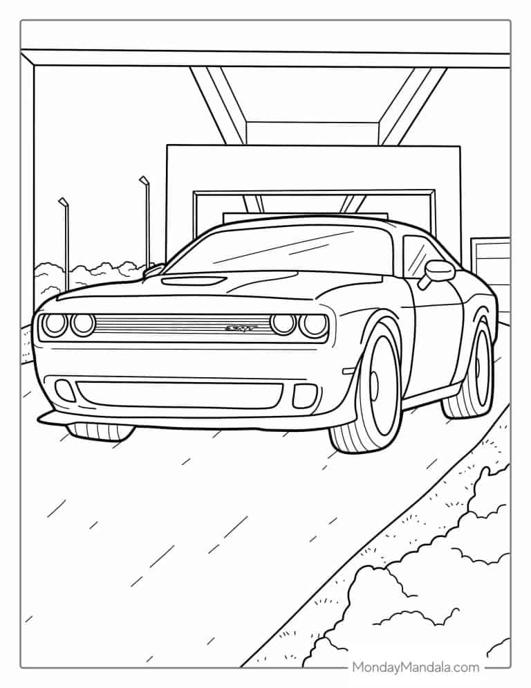 52 Car Coloring Pages (Free PDF Printables)